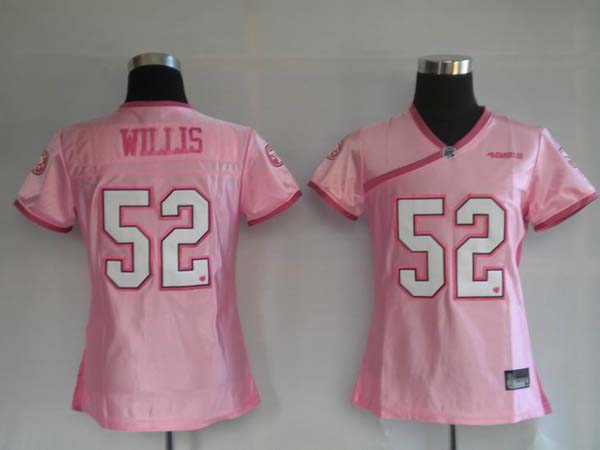 49ers #52 Patrick Willis Pink Women's Be Luv'd Stitched NFL Jersey - Click Image to Close